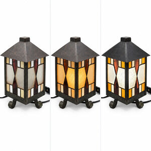 Tiffany Style Faux Stained Glass Mission Arts Craft Accent Table Lamp Nightlight